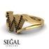 Black Diamond Initial W Ring