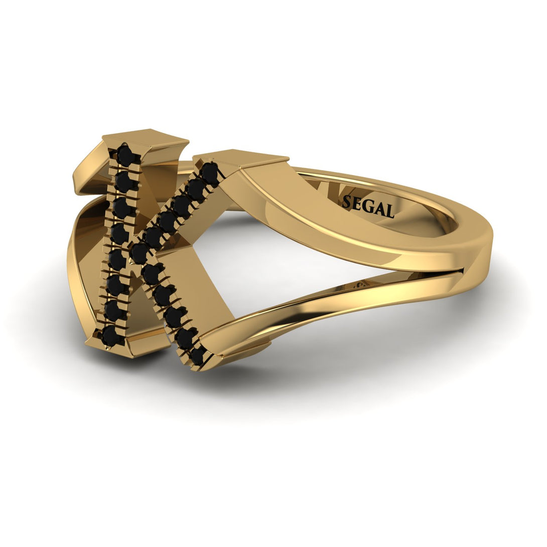 Black Diamond Initial K Ring