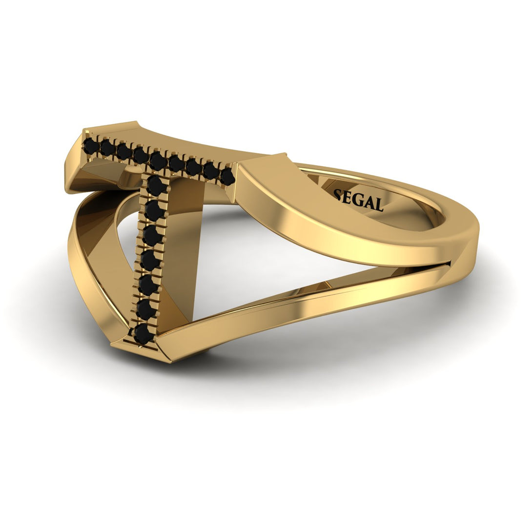 Black Diamond Initial T Ring