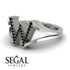 Black Diamond Initial W Ring