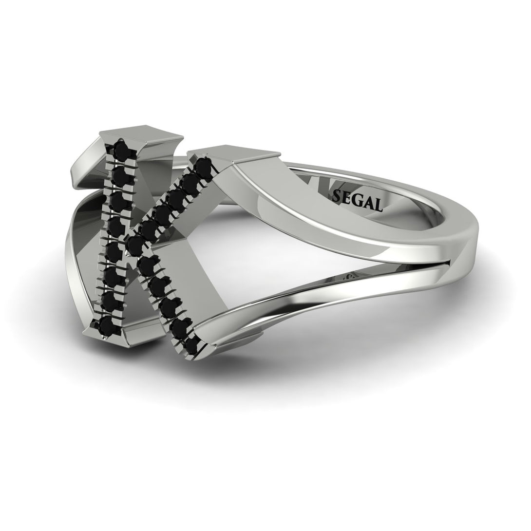 Black Diamond Initial K Ring