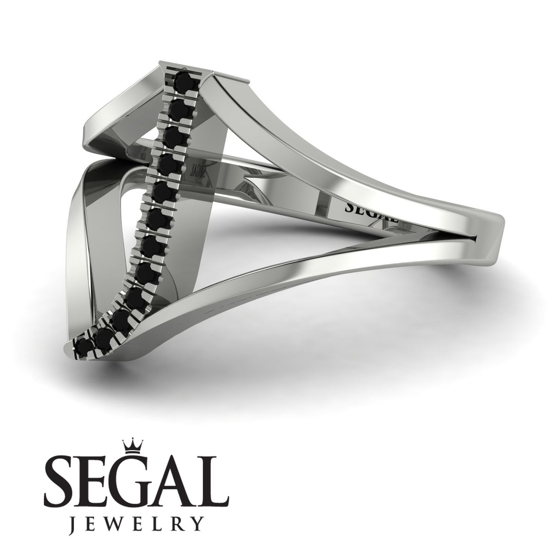 Black Diamond Initial J Ring