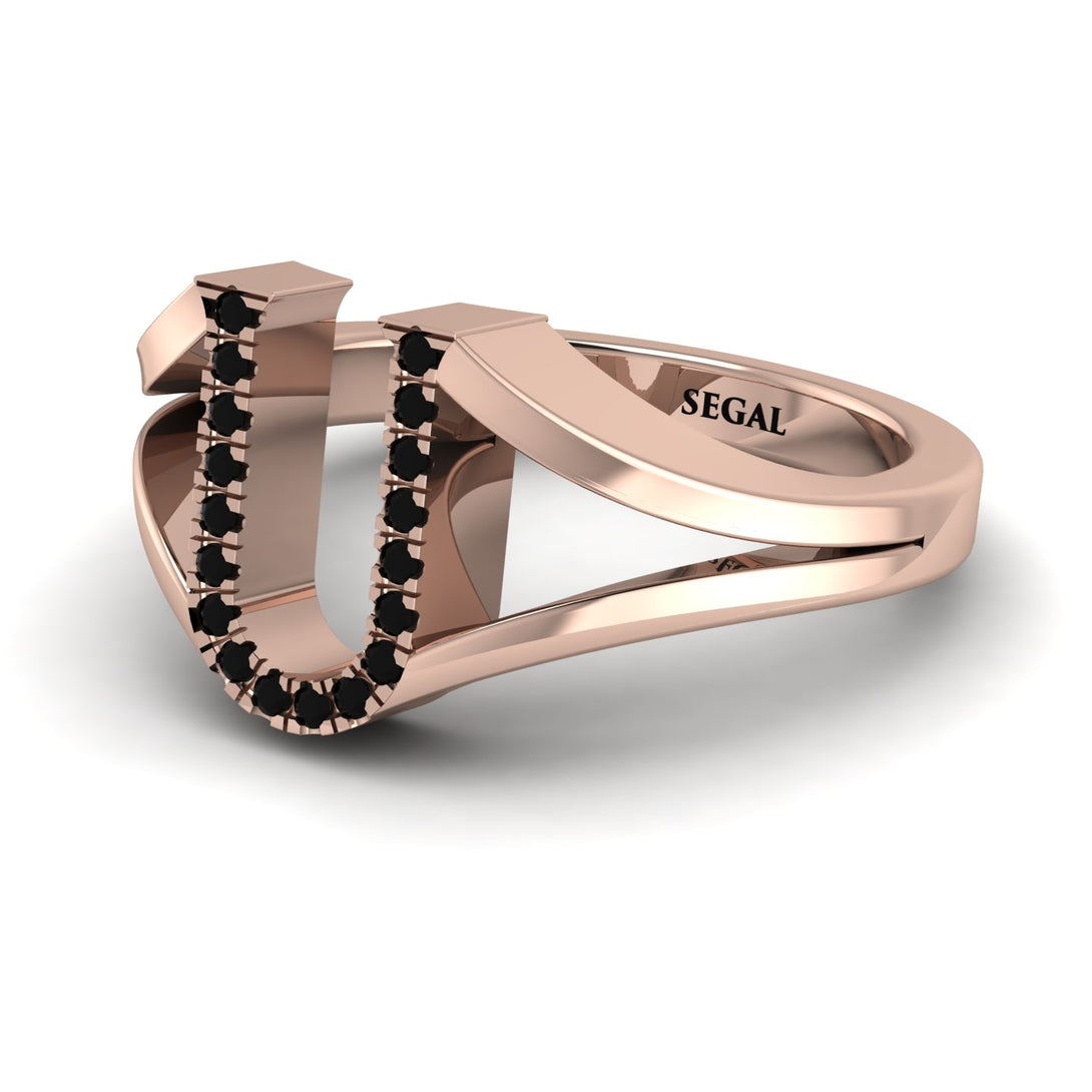 Black Diamond Initial U Ring