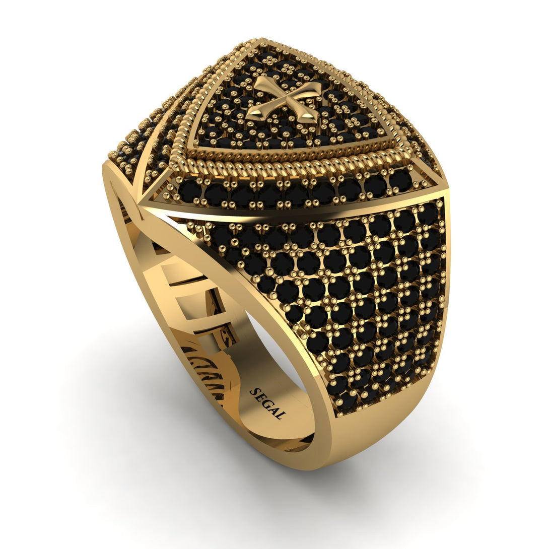 Black Diamond Men Signet Ring - Roger No. 19