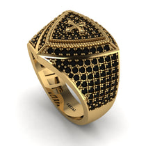 Black Diamond Men Signet Ring - Roger No. 19 image 1