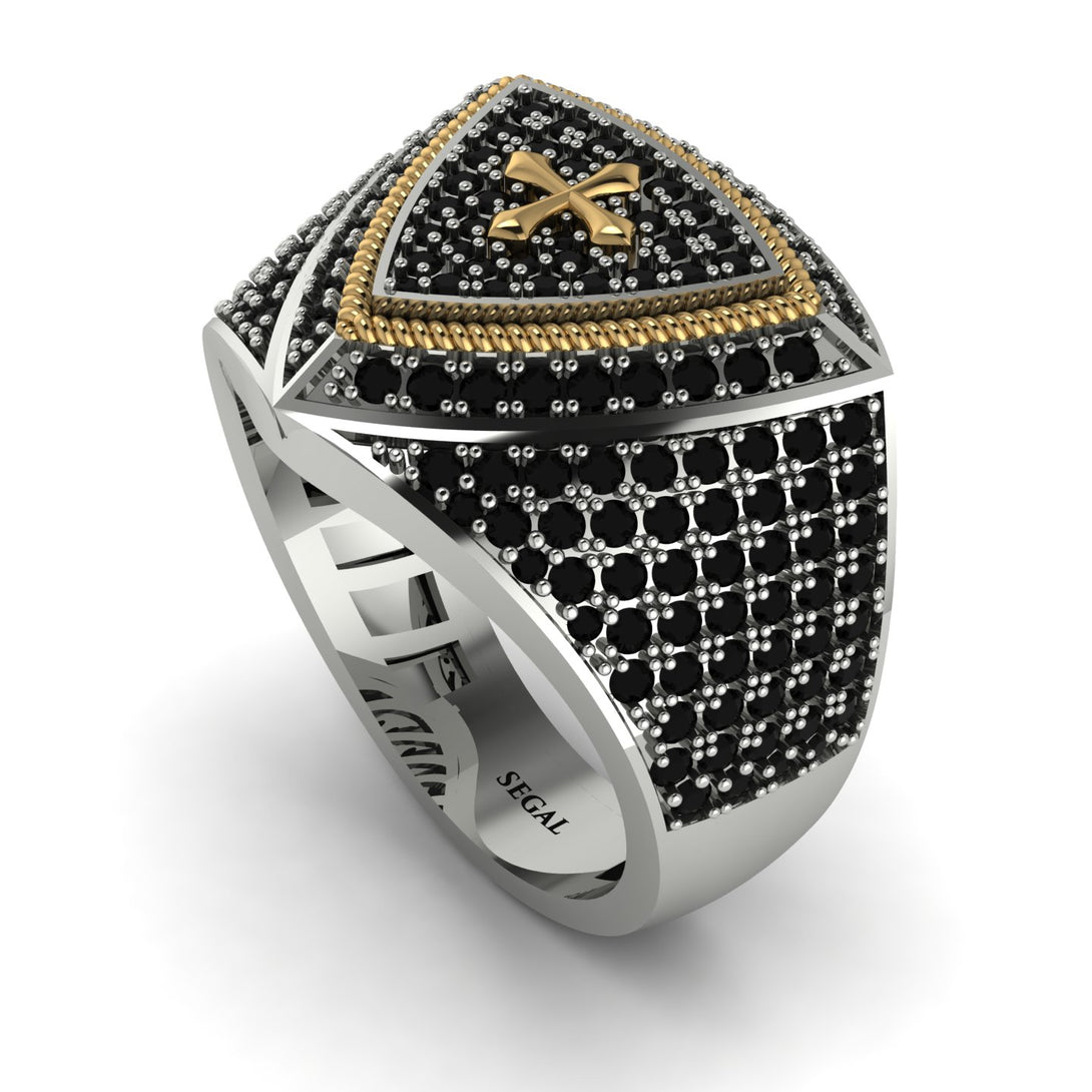 Black Diamond Men Signet Ring - Roger No. 21