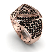 Black Diamond Men Signet Ring - Roger No. 23 image 1