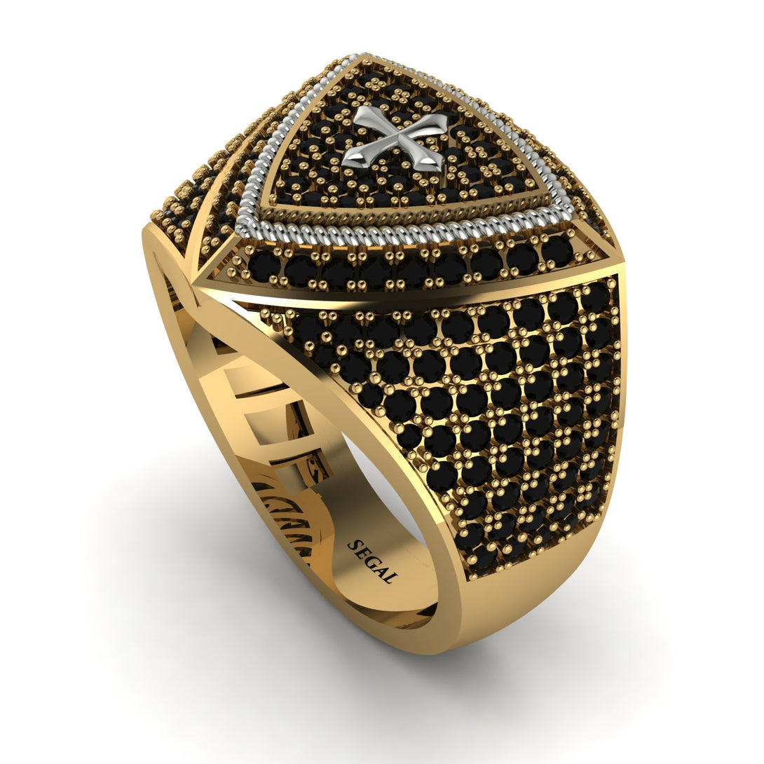 Black Diamond Men Signet Ring - Roger No. 25