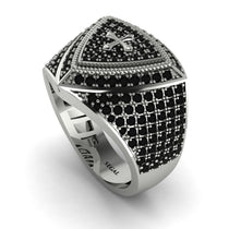 Black Diamond Men Signet Ring - Roger No. 27 image 1