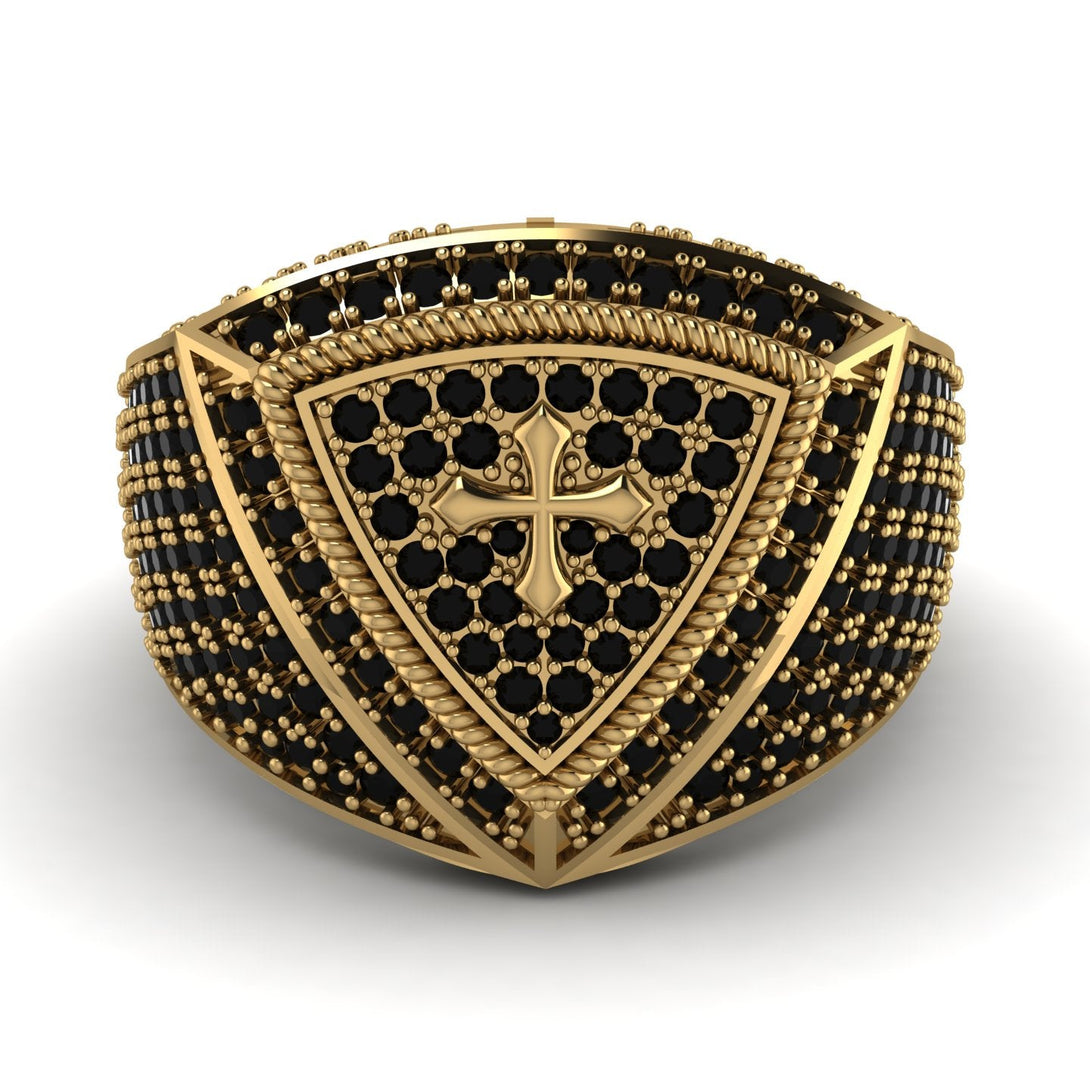 Black Diamond Men Signet Ring - Roger No. 19