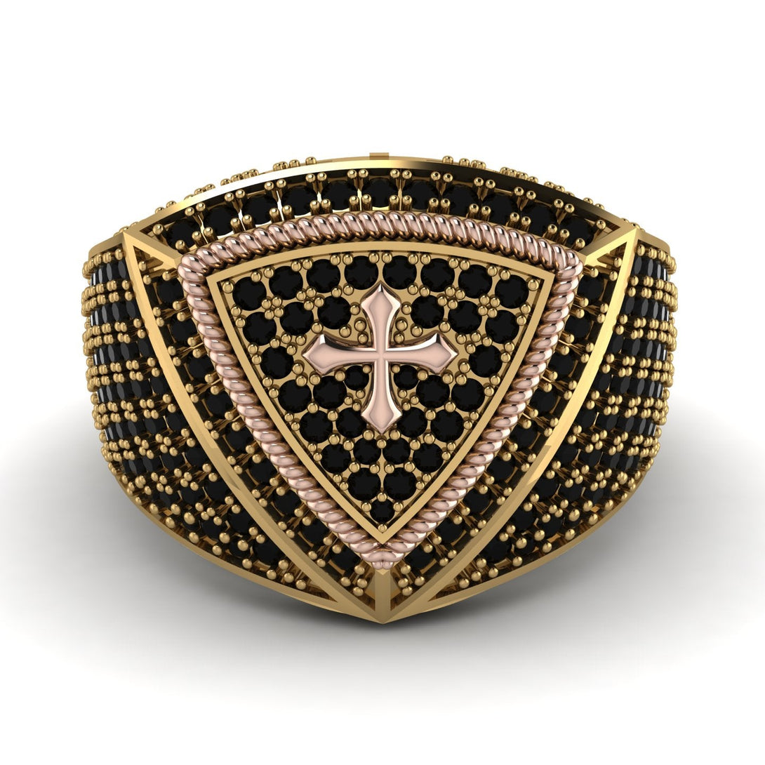 Black Diamond Men Signet Ring - Roger No. 22