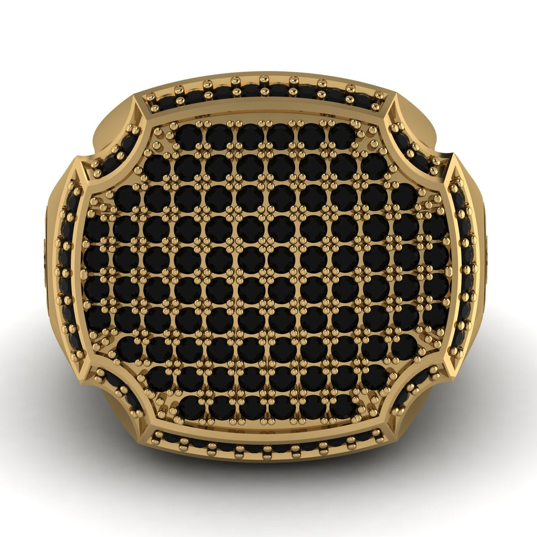 Black Diamond Men Signet Ring - Carl No. 10