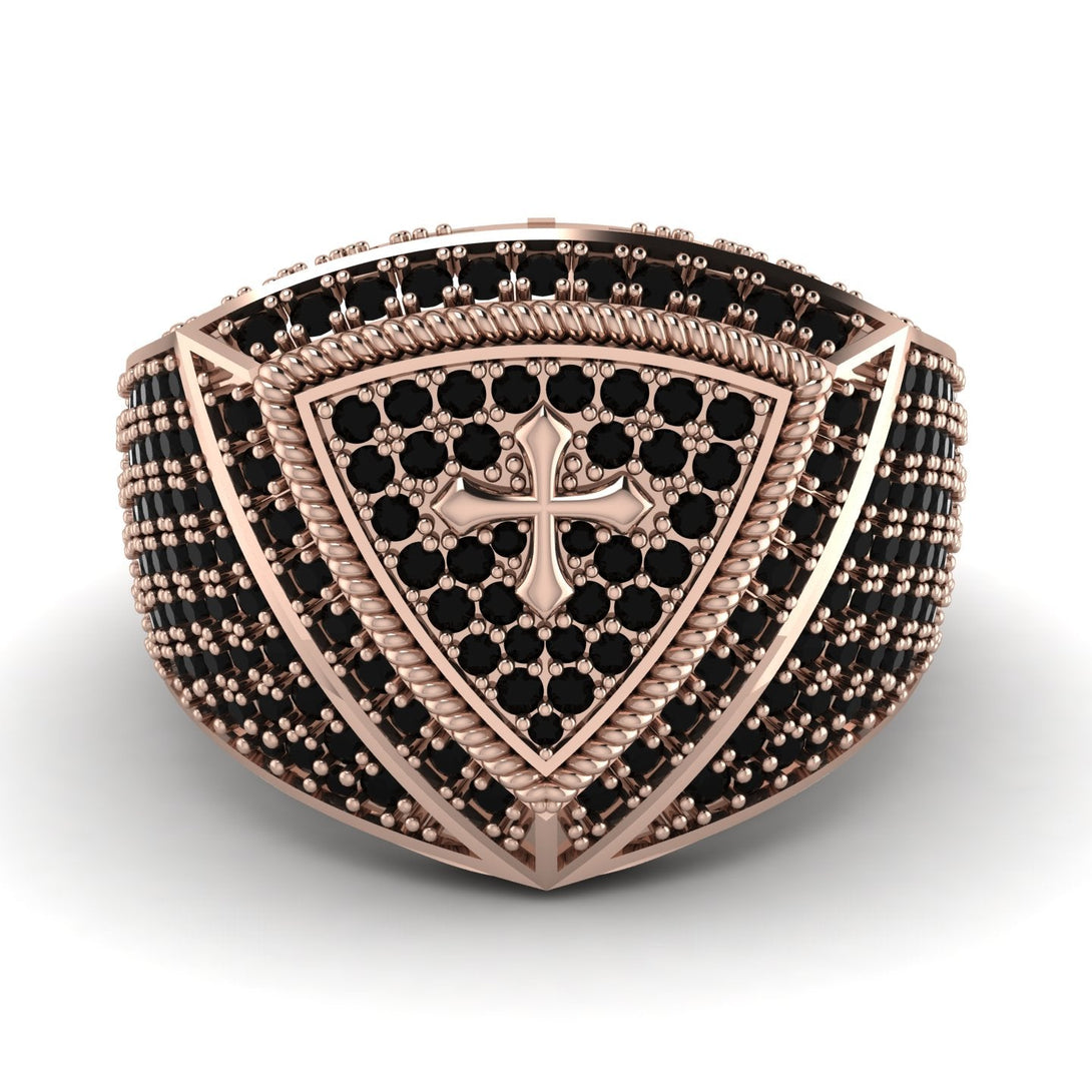 Black Diamond Men Signet Ring - Roger No. 23