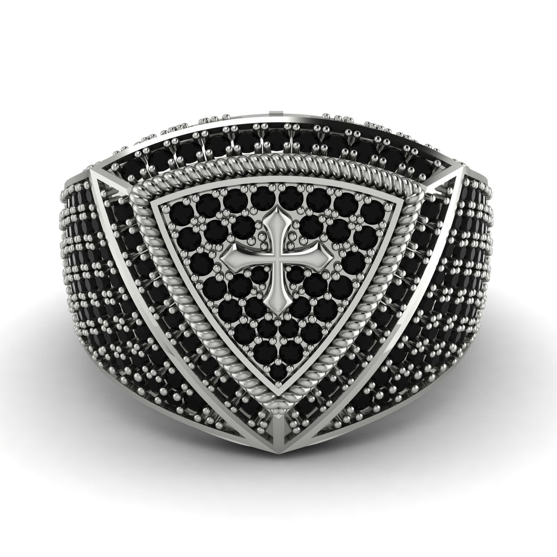 Black Diamond Men Signet Ring - Roger No. 27