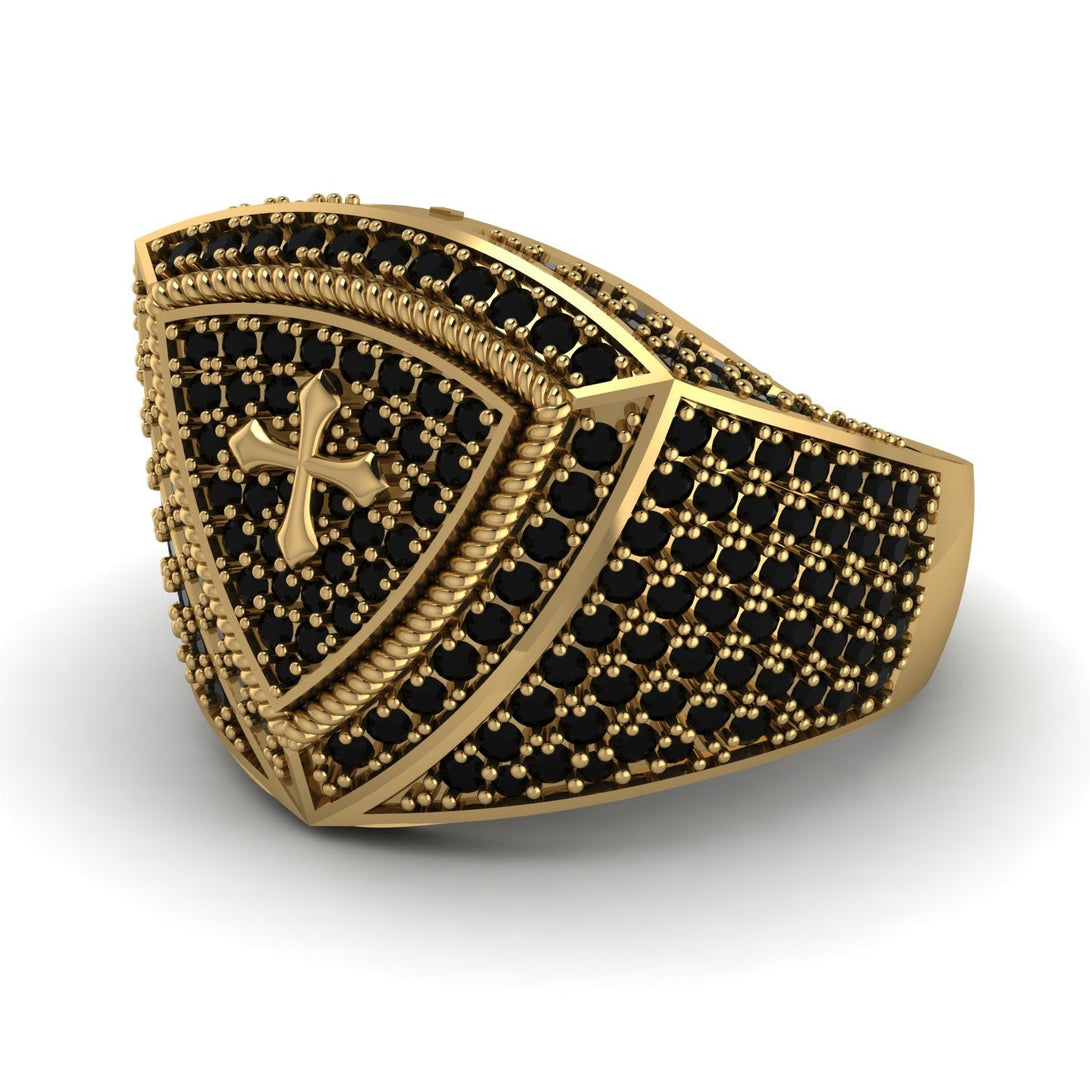 Black Diamond Men Signet Ring - Roger No. 19