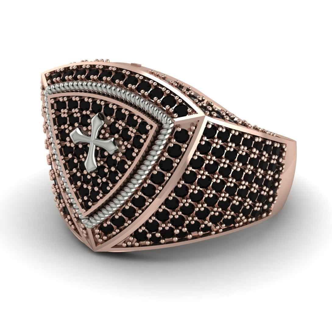 Black Diamond Men Signet Ring - Roger No. 26