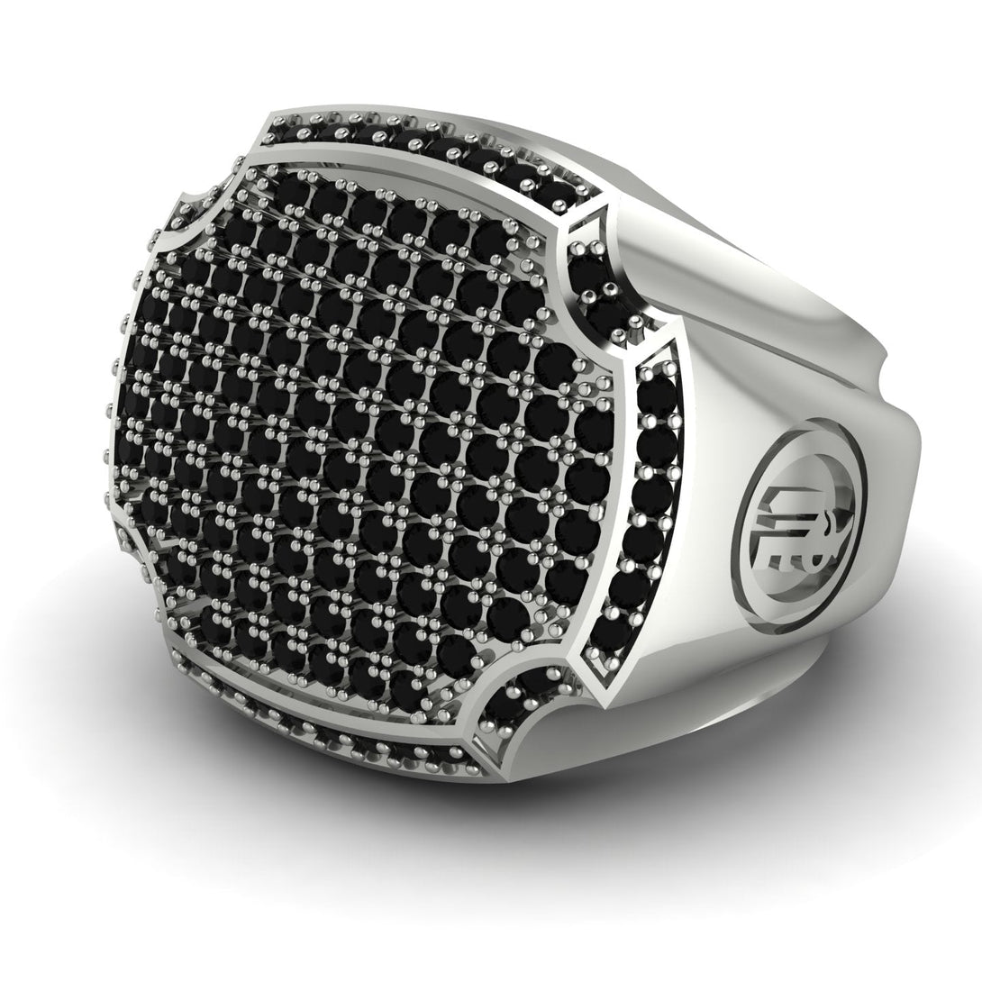 Black Diamond Men Signet Ring - Carl No. 12