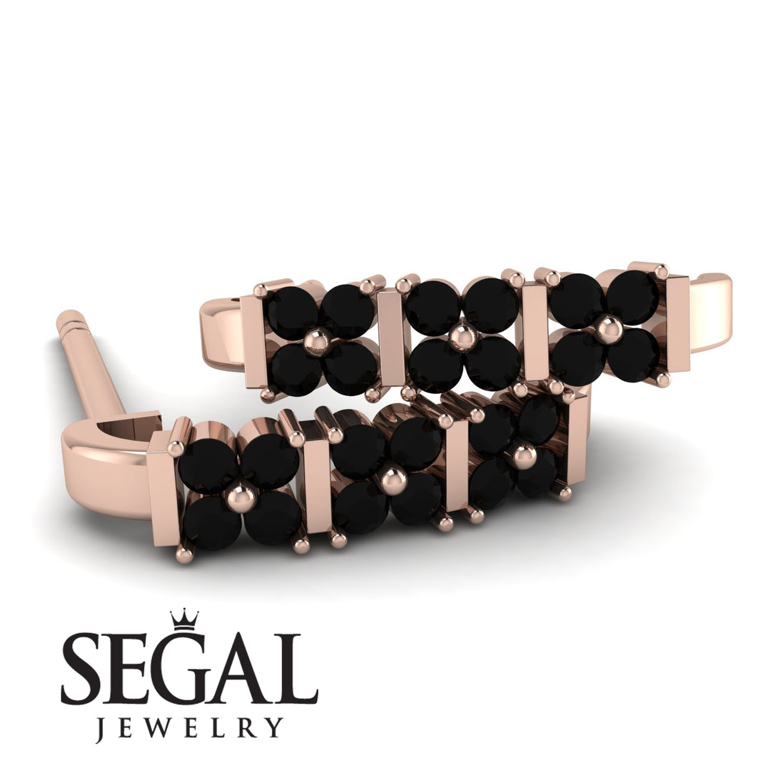Black Diamond Minimalist Earrings - Elliot No. 8