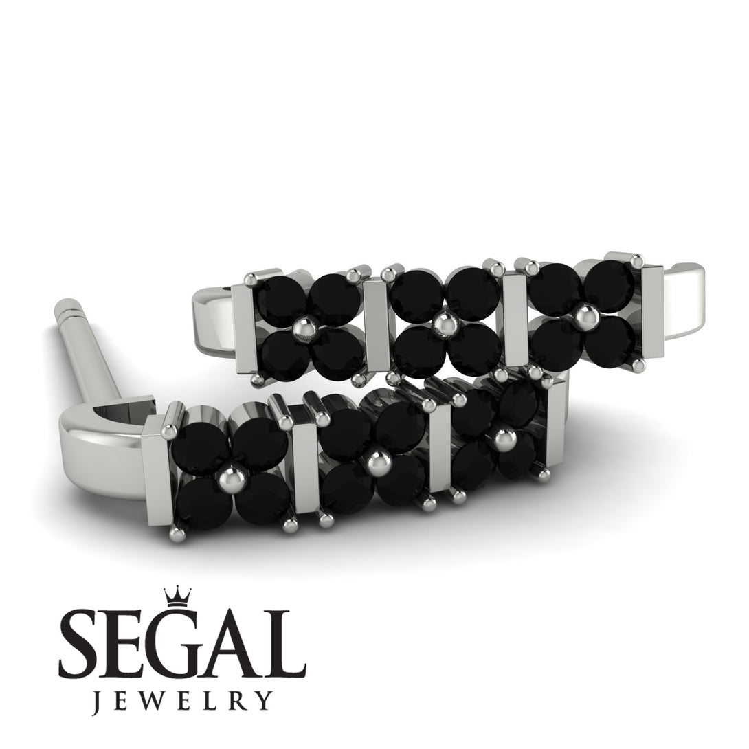 Black Diamond Minimalist Earrings - Elliot No. 9