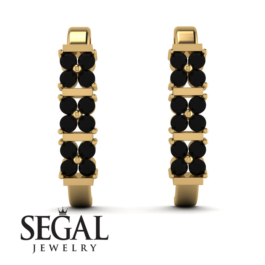 Black Diamond Minimalist Earrings - Elliot No. 7