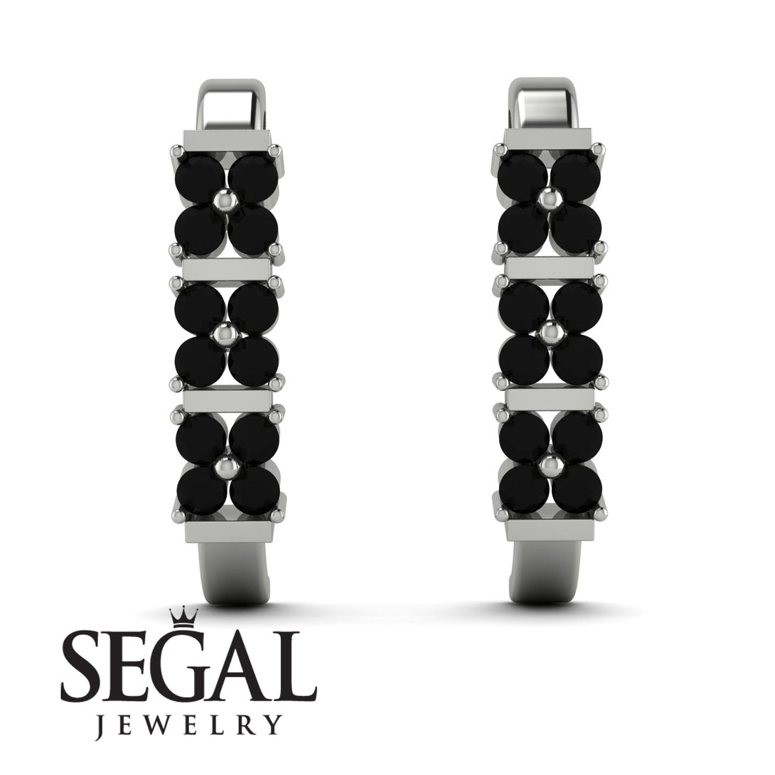 Black Diamond Minimalist Earrings - Elliot No. 9