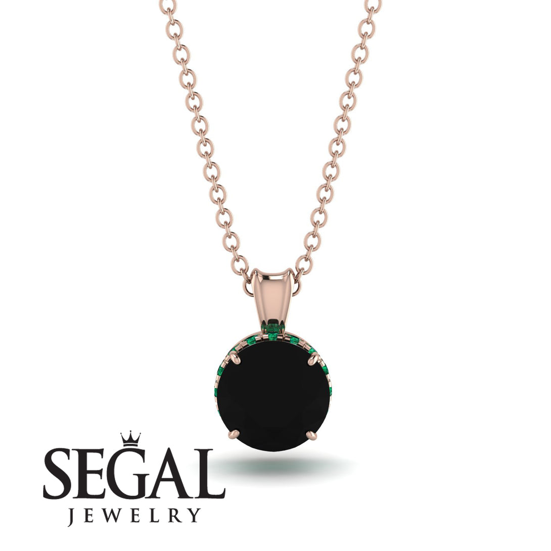 Black Diamond Necklace With Hidden Halo - Adaline No. 23