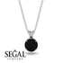 Black Diamond Necklace With Hidden Halo - Adaline No. 9