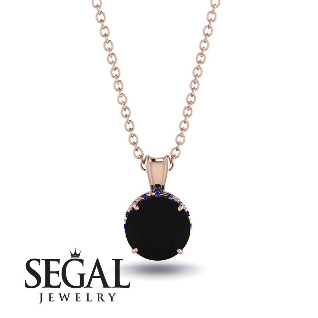Black Diamond Necklace With Hidden Halo - Adaline No. 68