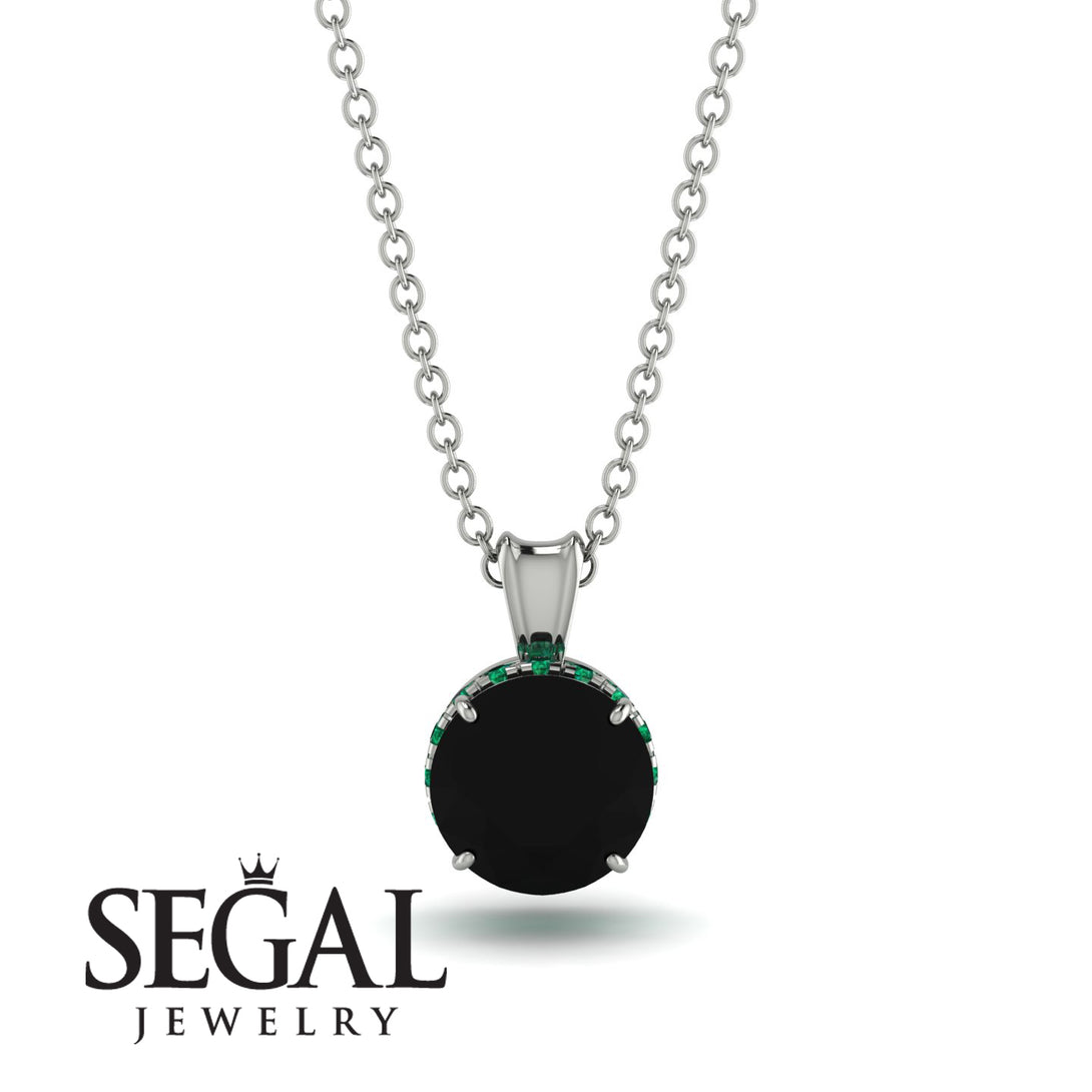 Black Diamond Necklace With Hidden Halo - Adaline No. 24
