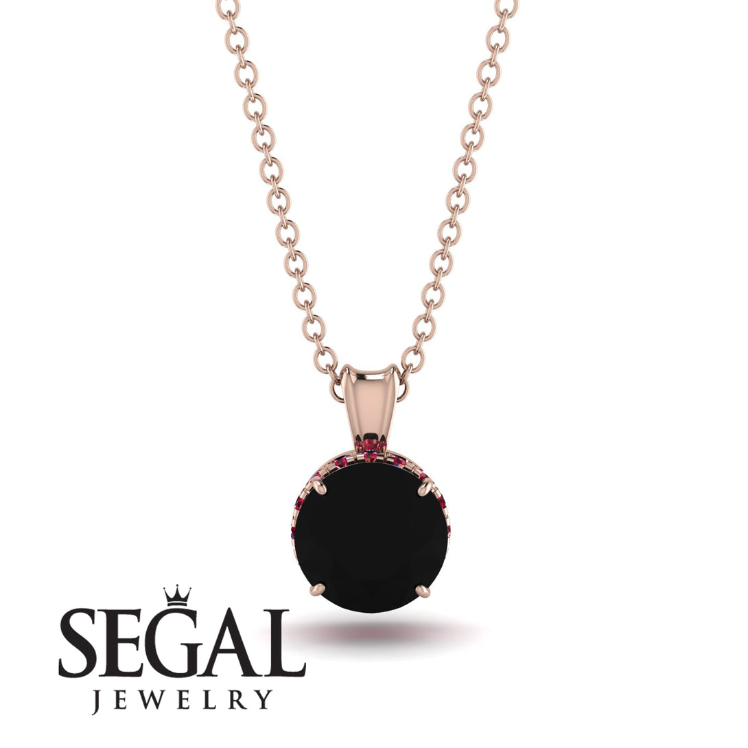 Black Diamond Necklace With Hidden Halo - Adaline No. 53