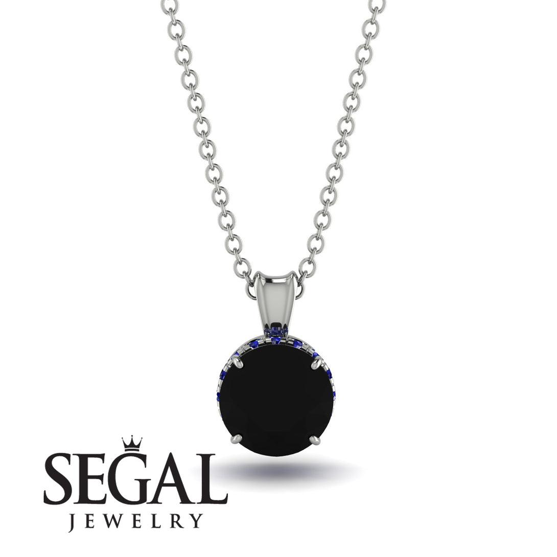 Black Diamond Necklace With Hidden Halo - Adaline No. 69