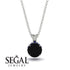 Black Diamond Necklace With Hidden Halo - Adaline No. 69