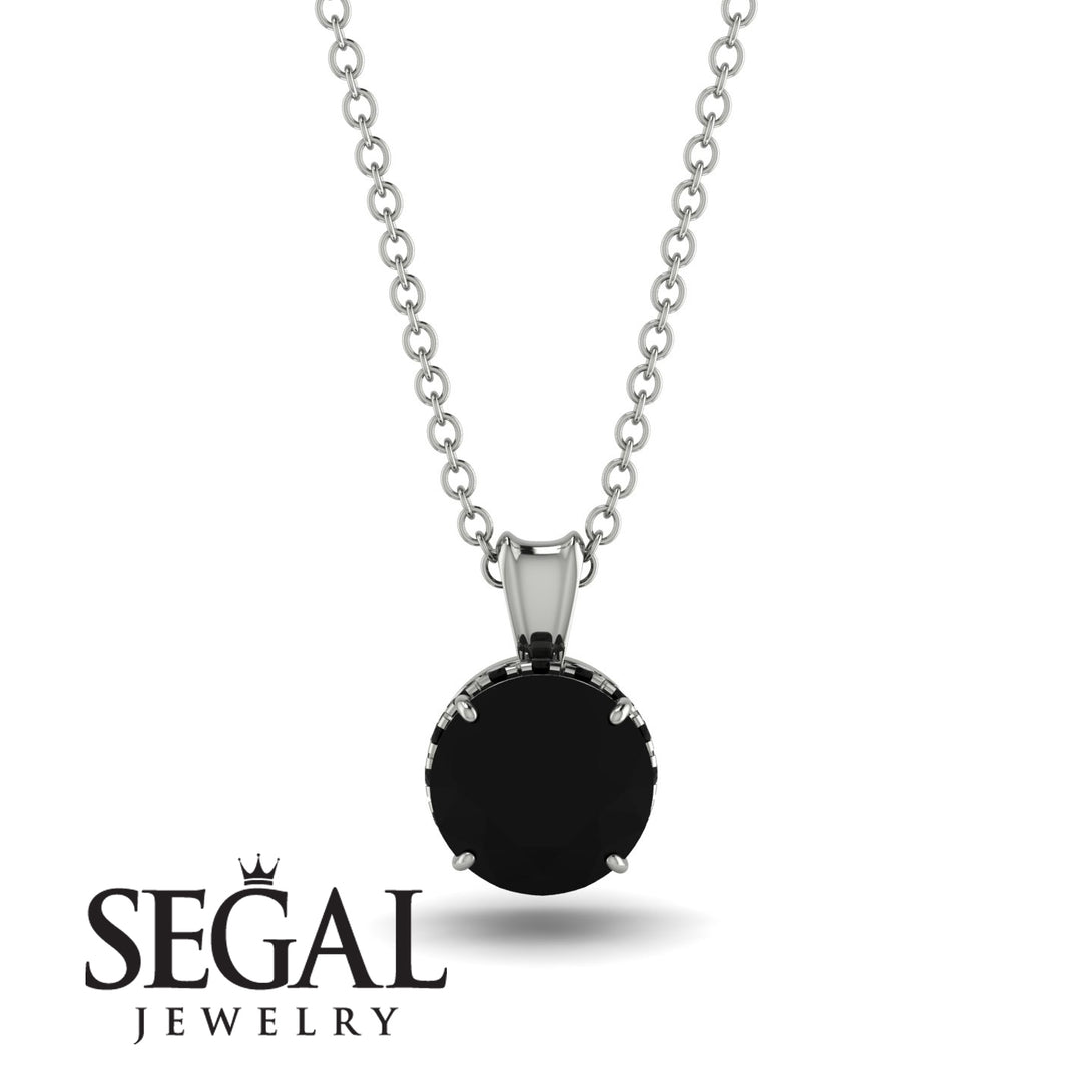 Black Diamond Necklace With Hidden Halo - Adaline No. 39