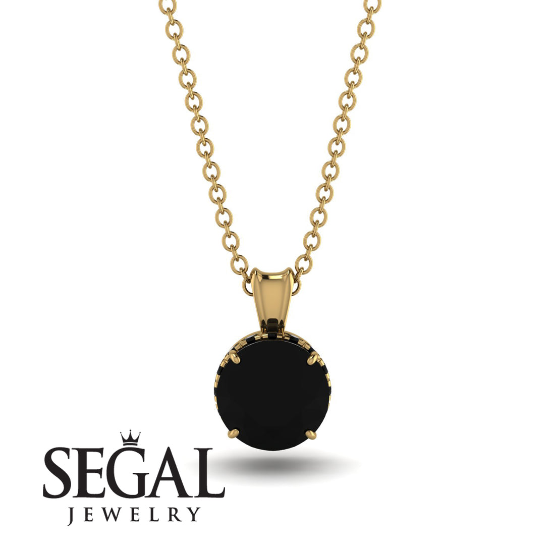 Black Diamond Necklace With Hidden Halo - Adaline No. 37