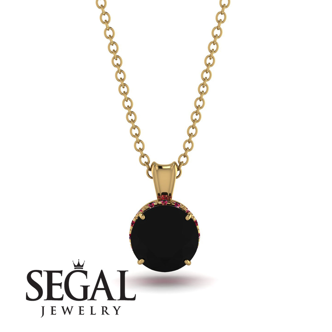 Black Diamond Necklace With Hidden Halo - Adaline No. 52