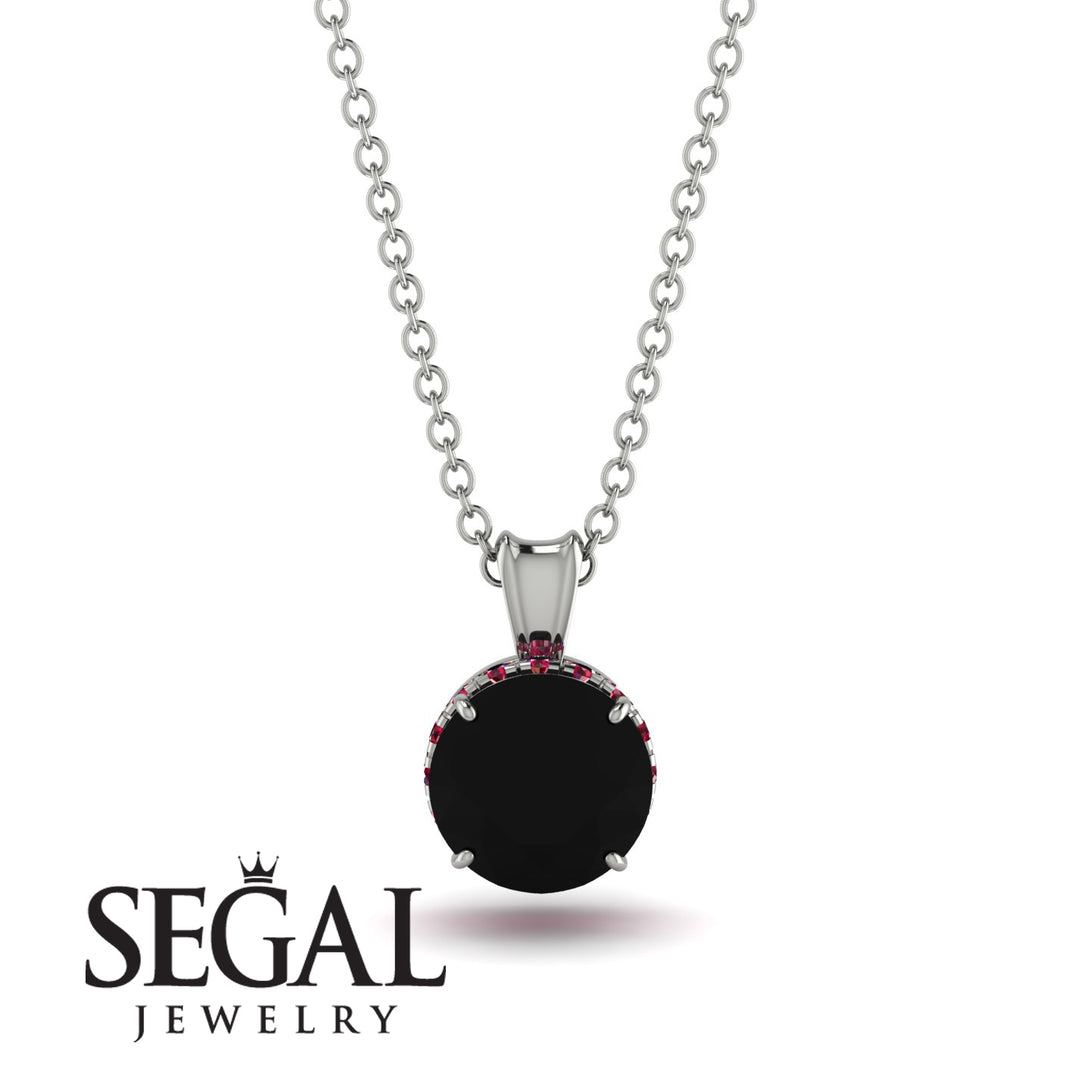 Black Diamond Necklace With Hidden Halo - Adaline No. 54