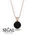 Black Diamond Necklace With Hidden Halo - Adaline No. 8
