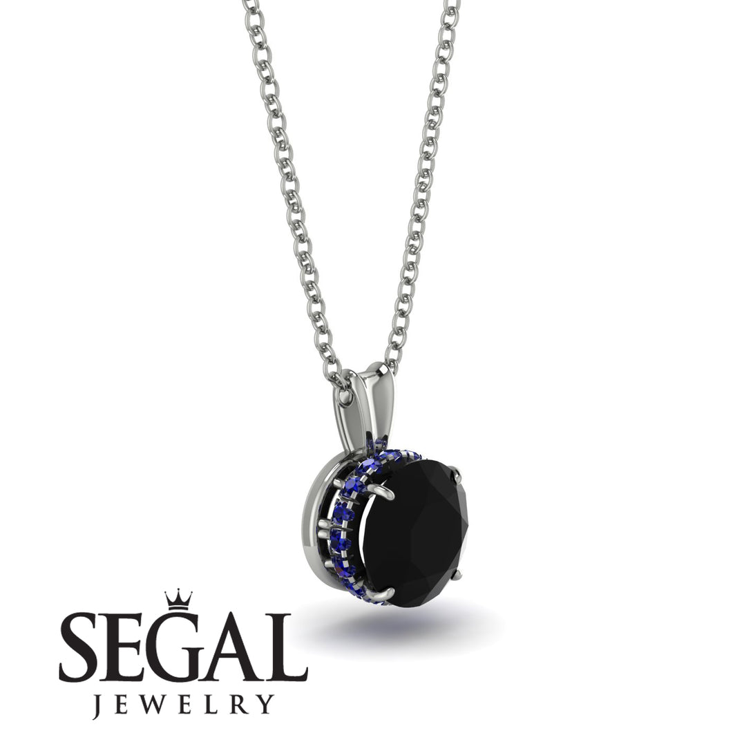 Black Diamond Necklace With Hidden Halo - Adaline No. 69