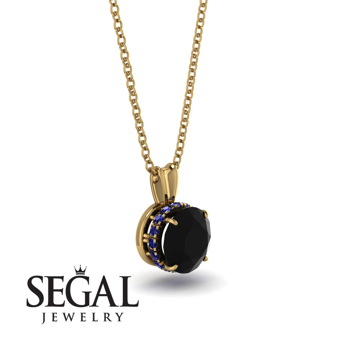 Black Diamond Necklace With Hidden Halo - Adaline No. 67