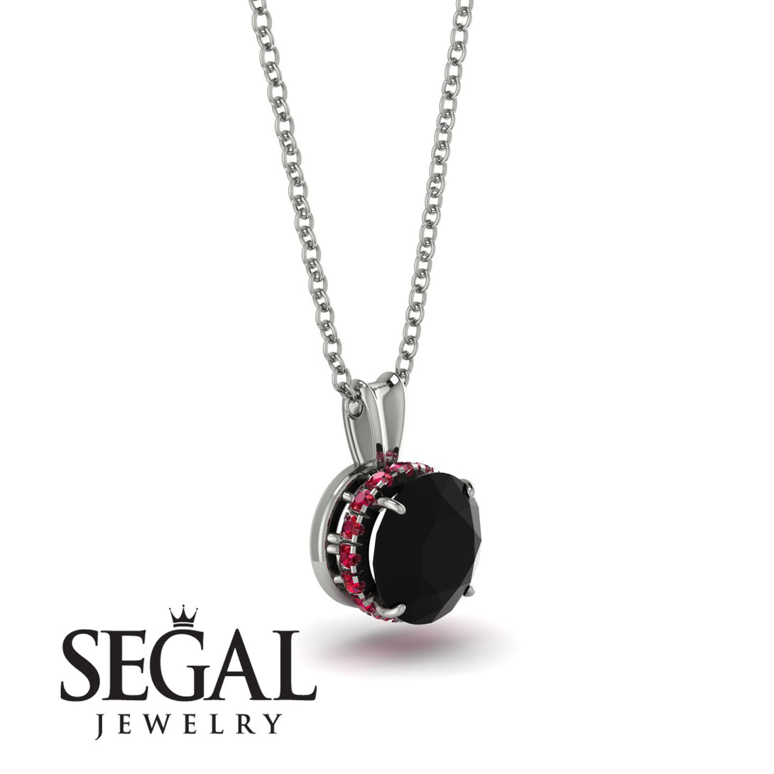 Black Diamond Necklace With Hidden Halo - Adaline No. 54