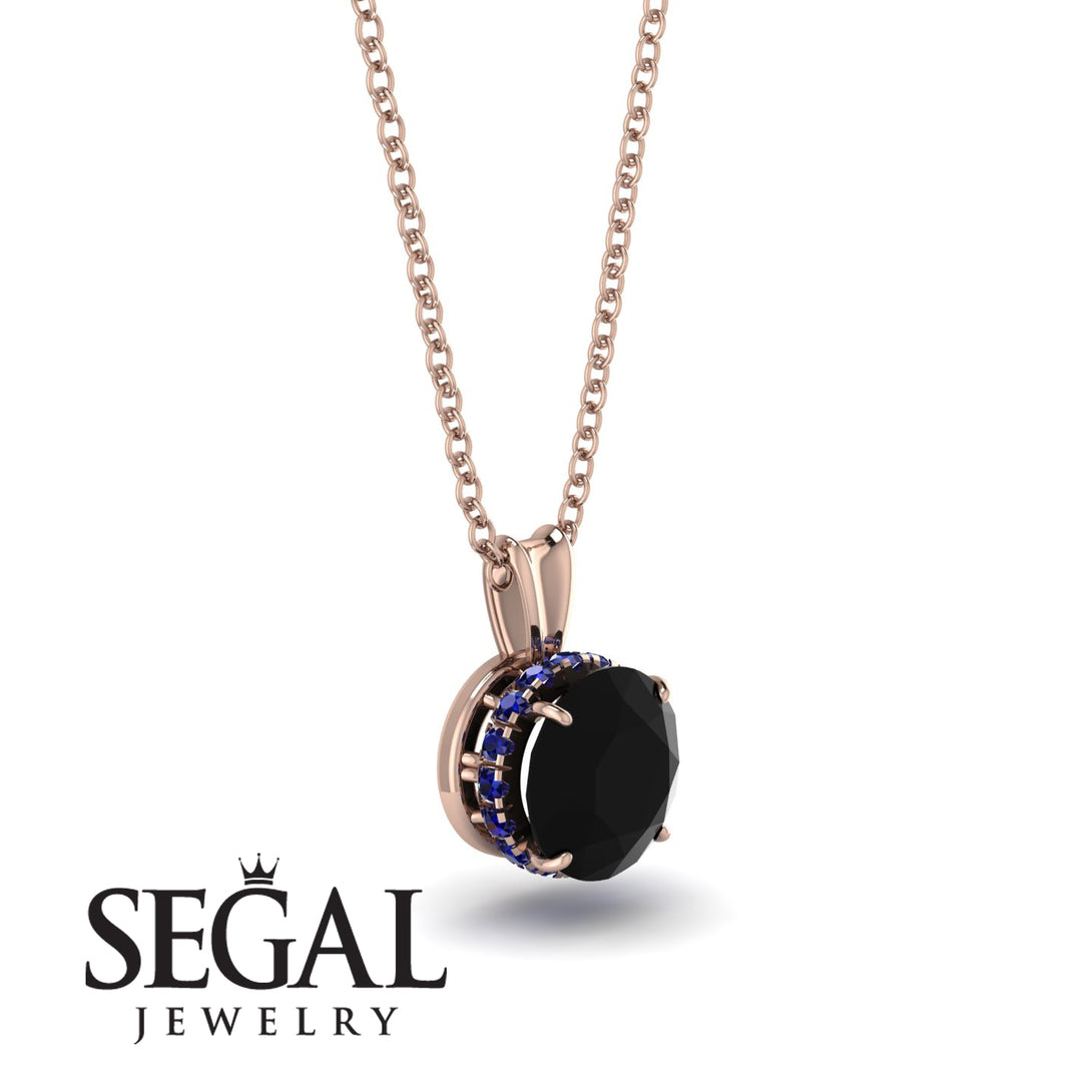 Black Diamond Necklace With Hidden Halo - Adaline No. 68