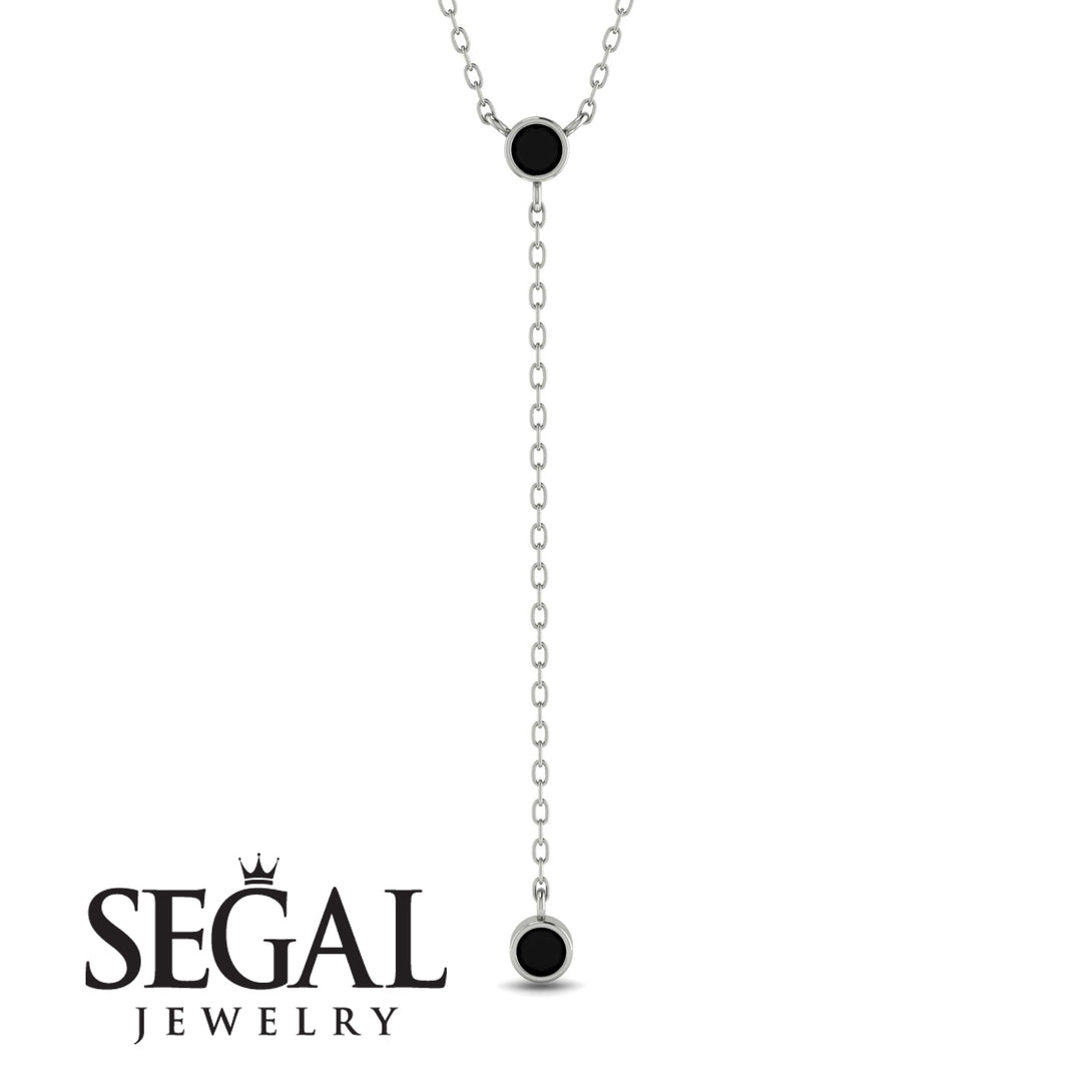 Black Diamond Tie Necklace - Alma No. 9
