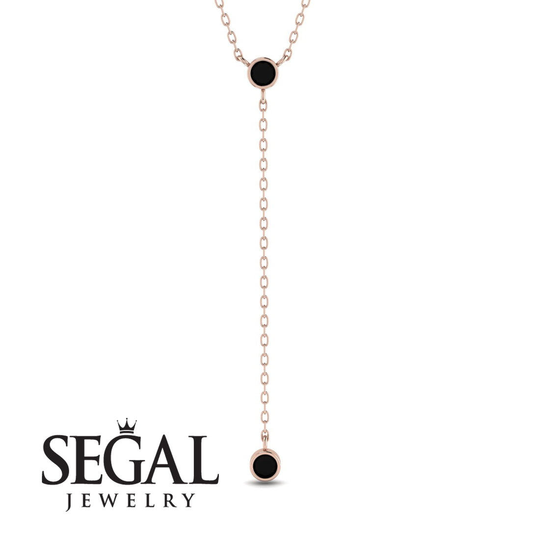 Black Diamond Tie Necklace - Alma No. 8
