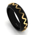 Black Ring with Golden Waves - Timothy No. 1