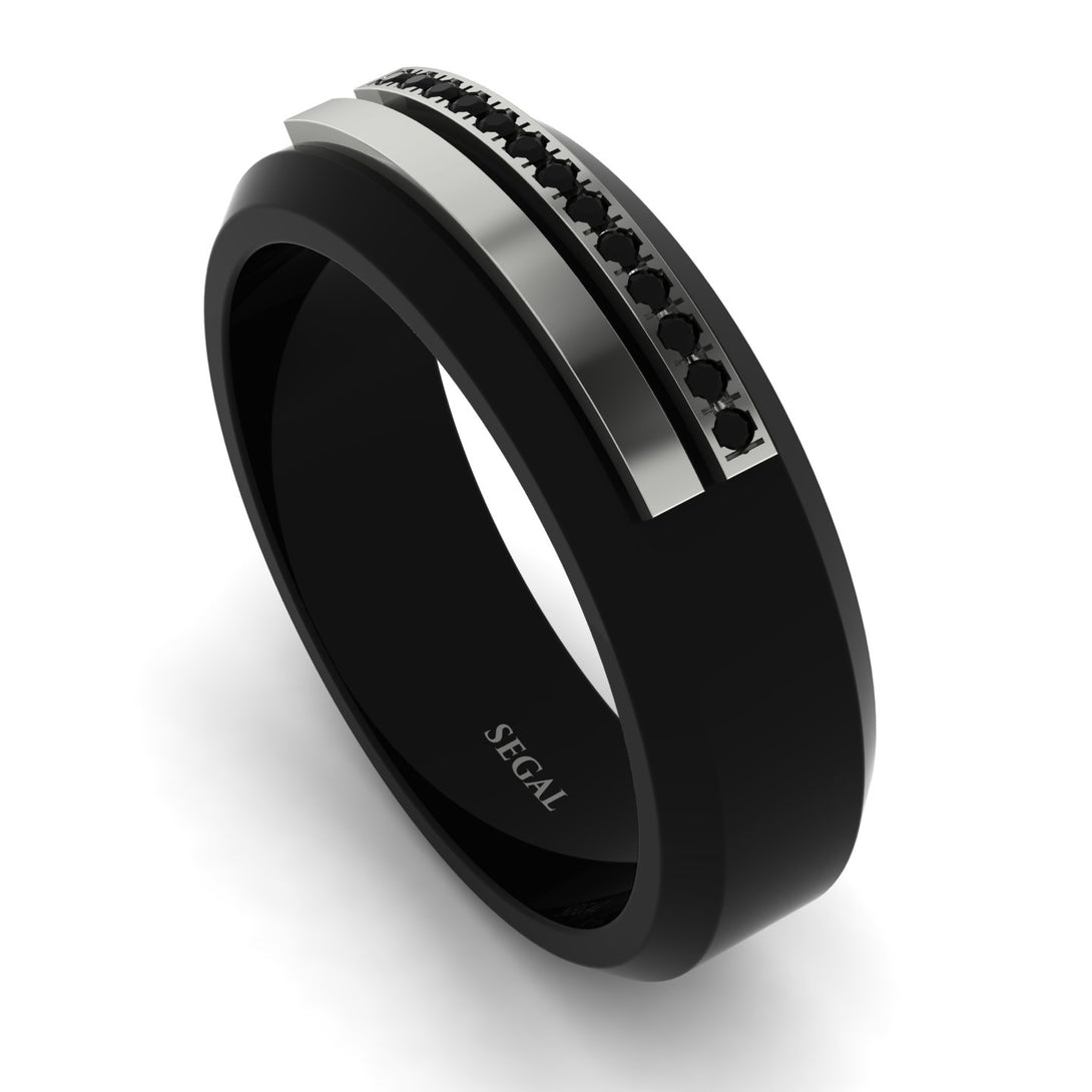 Black Titanium Black Diamond Ring - George No. 9