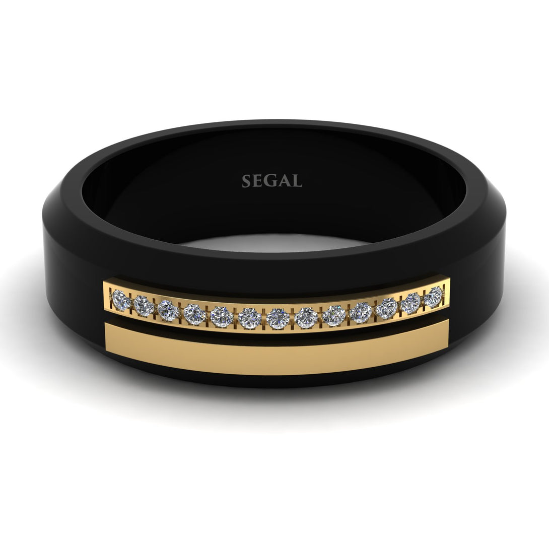 Black Titanium Diamond Ring - George No. 1