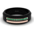 Black Titanium Emerald Ring - George No. 5