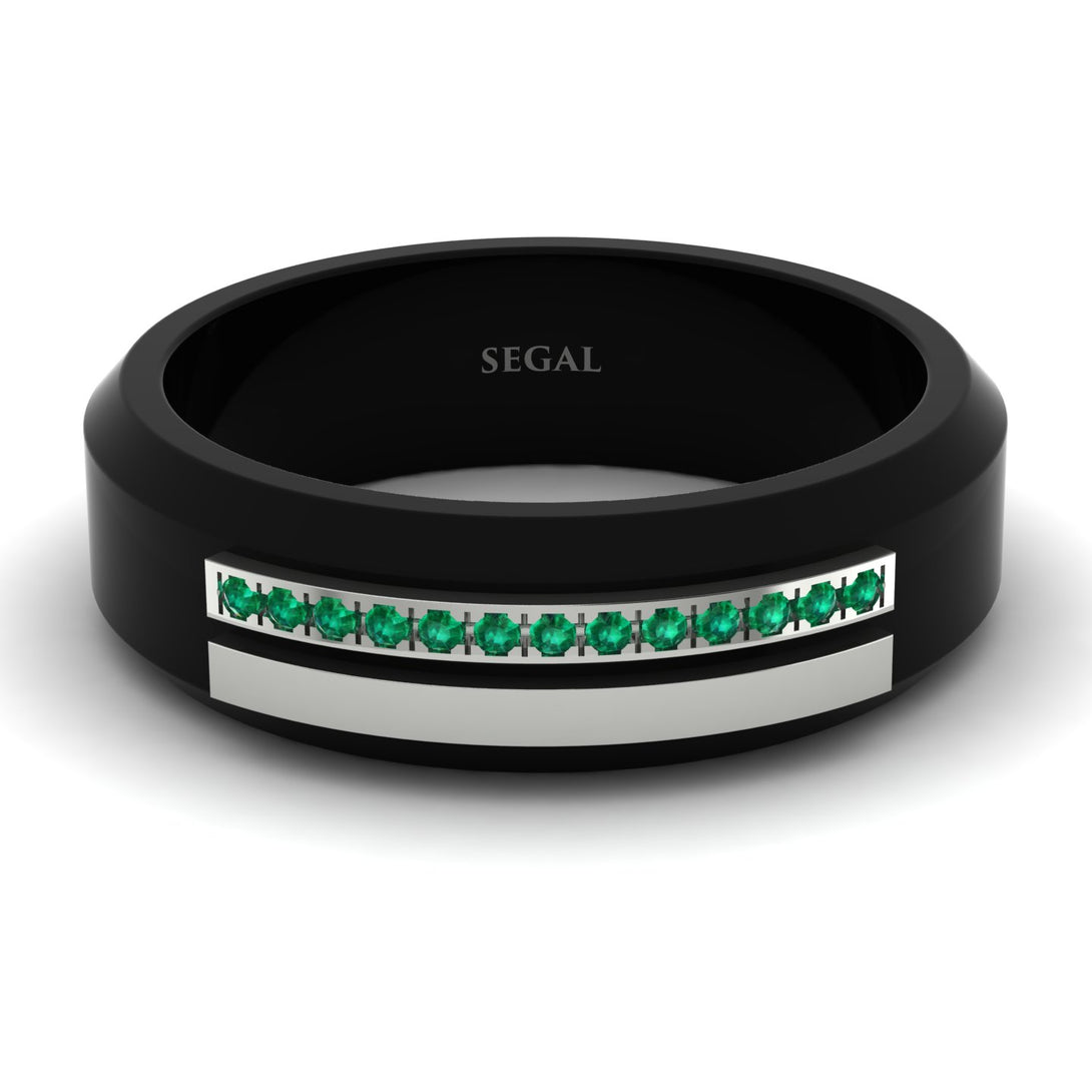 Black Titanium Emerald Ring - George No. 6