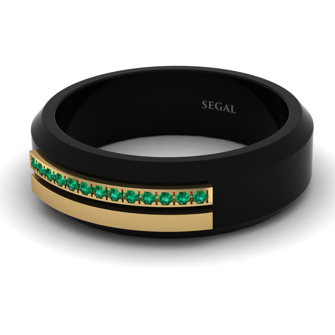 Black Titanium Emerald Ring - George No. 4