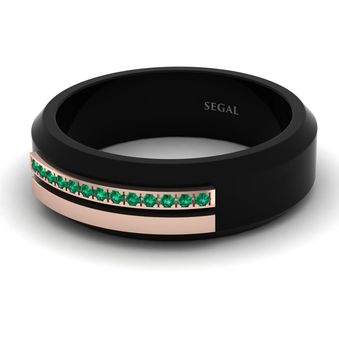 Black Titanium Emerald Ring - George No. 5